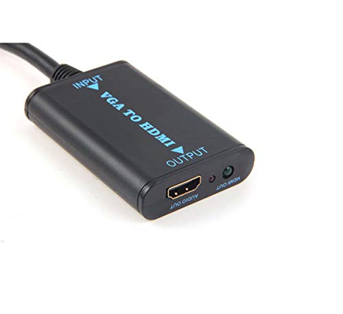 BOXNUBE Premium VGA + Audio to HDMI Video Converter Adapter Cable Supports 1080P HD Audio for TV HDTV PC (Black) BOXNUBE Premium VGA + Audio to HDMI Video Converter Adapter Cable Supports 1080P HD Audio for TV HDTV PC (Black)